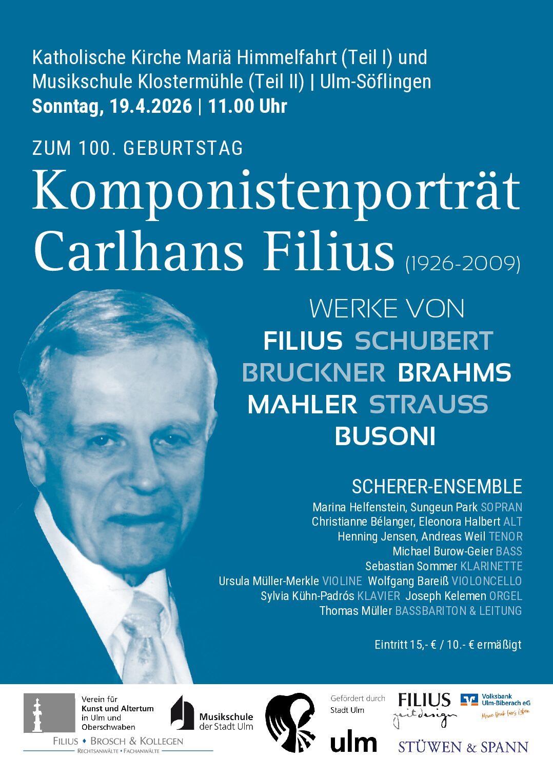 Scherer-Ensemble: Komponistenporträt Carlhans Filius (1926 bis 2009)